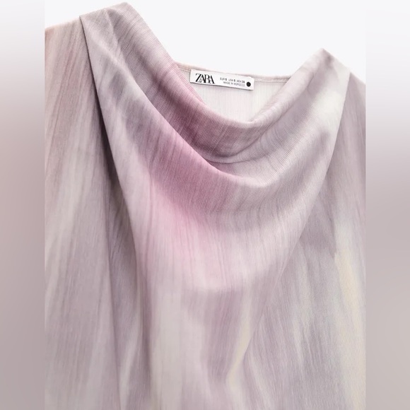 Zara NWOT Lilac / light purple tie dye maxi dress - Picture 5 of 7